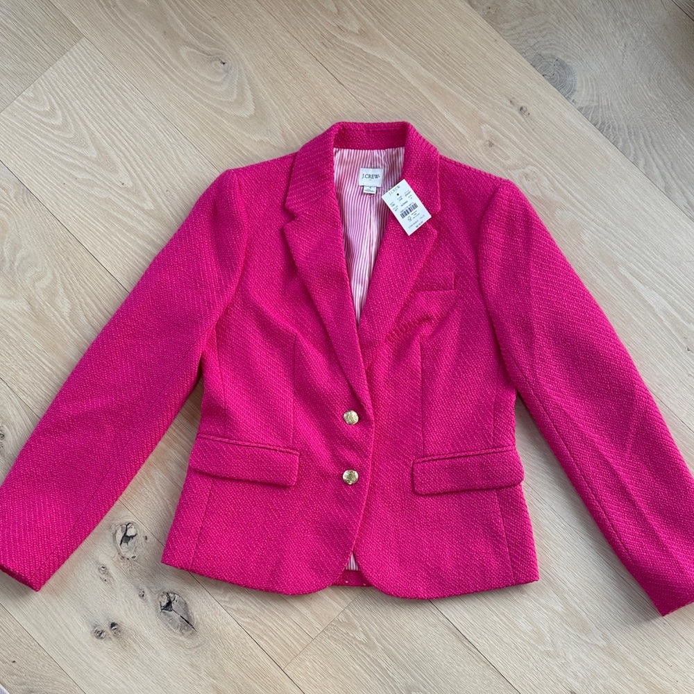🌺 J. Crew Bright Pink Blazer with Gold Buttons